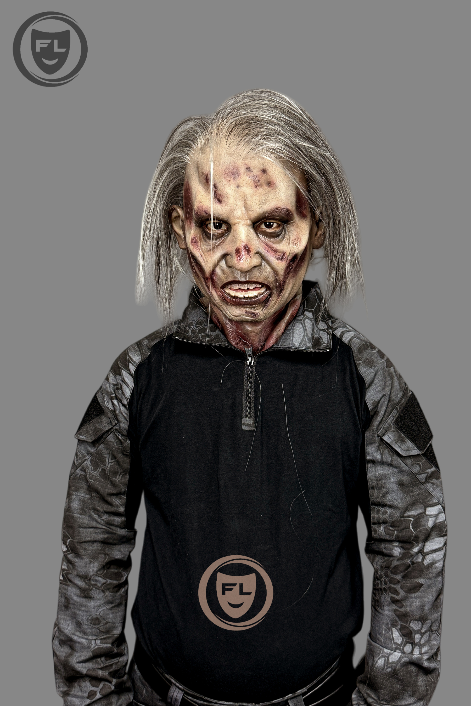 Hyper-Realistic Zombie Soldier Silicone Mask - Full Face Halloween Cosplay Horror Mask