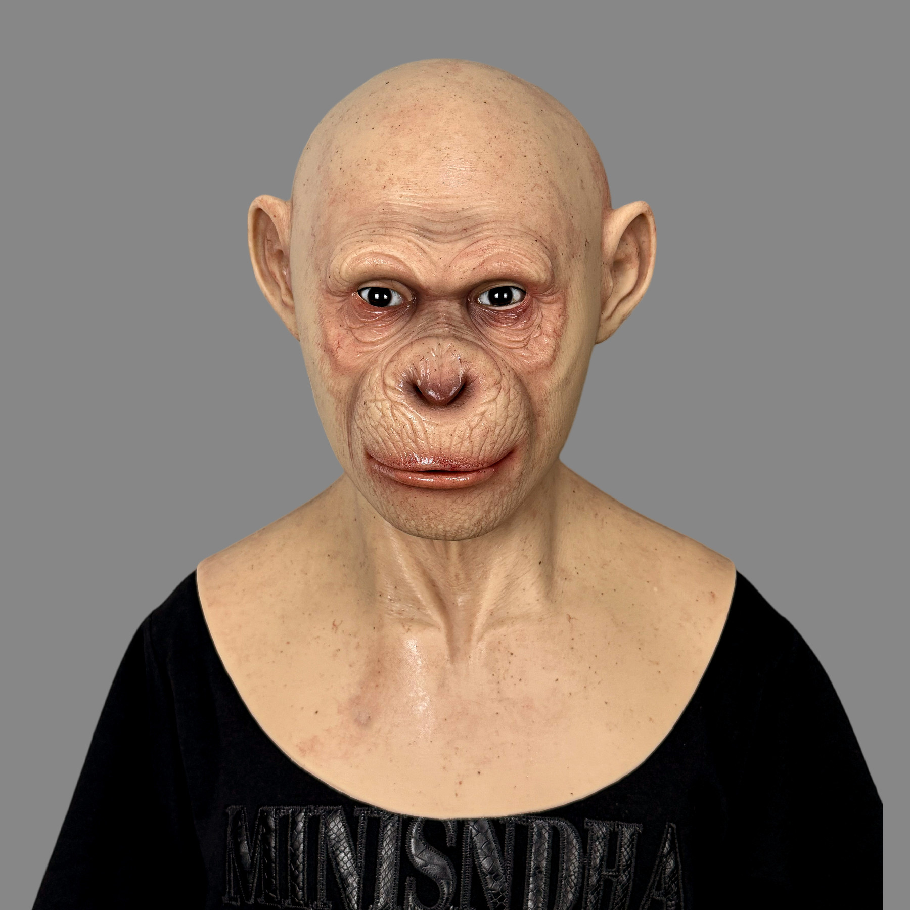 Human-Monkey Hybrid Creature Silicone Mask - Half Face SFX Makeup/Cosplay/Halloween Costume