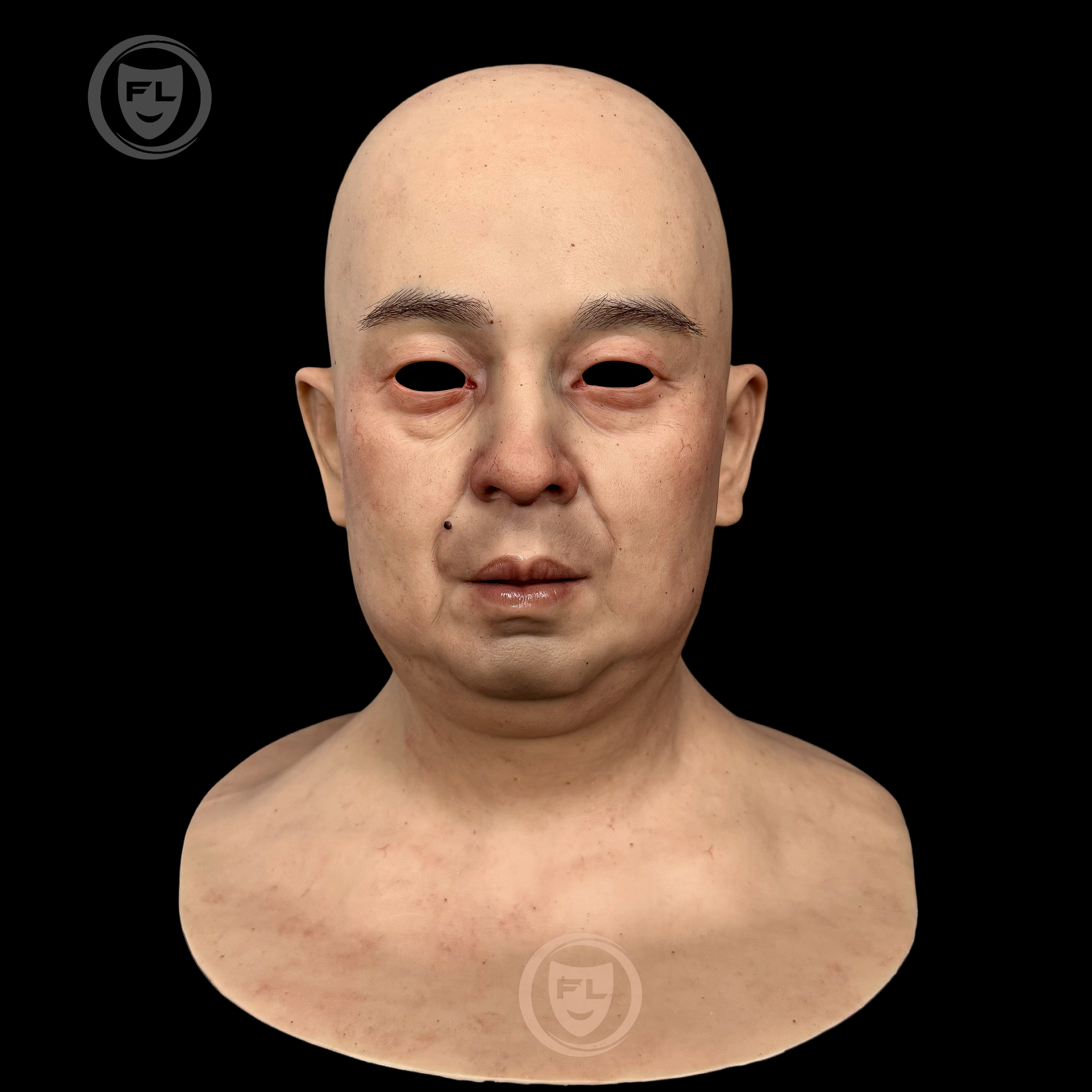 Full head old man silicone cosplay mask