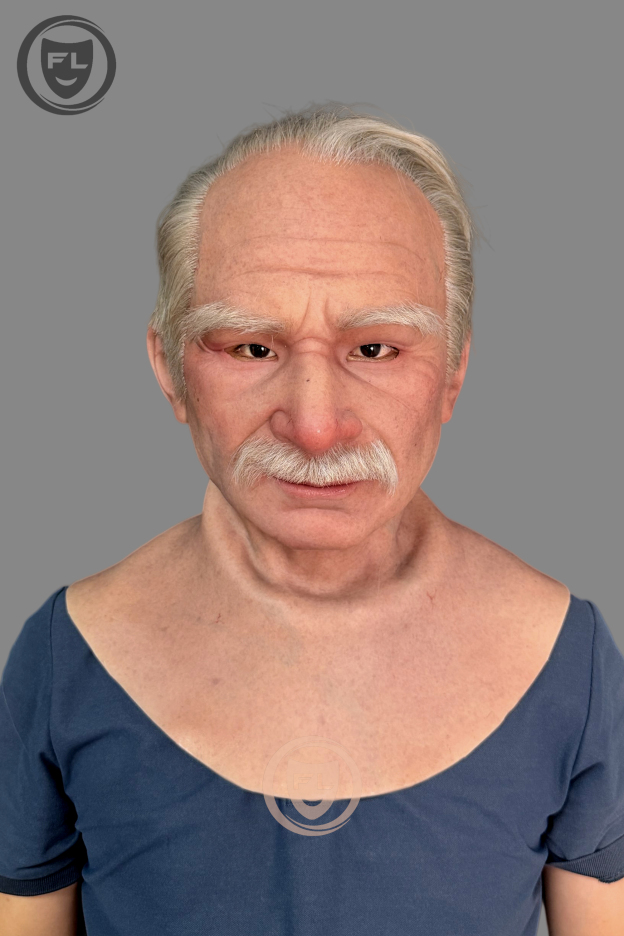 Realistic Elderly Silicone Mask – Full Head Old Man Disguise