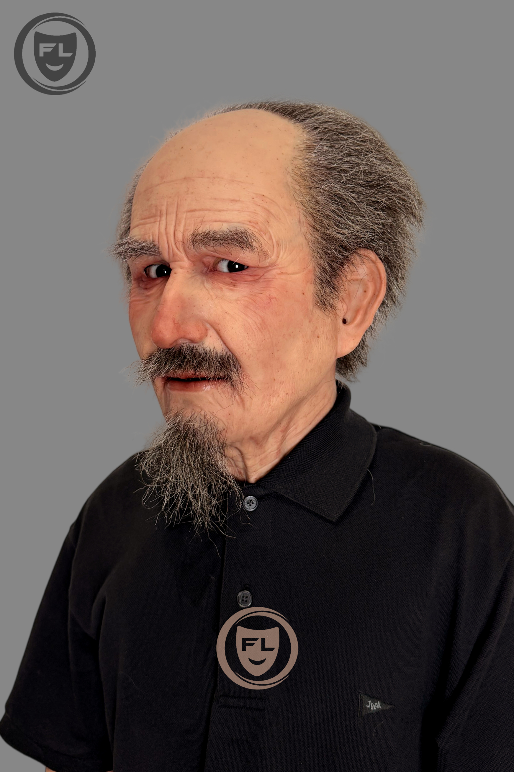 Realistic Elderly Silicone Mask – Bald Old Man Full Head Disguise