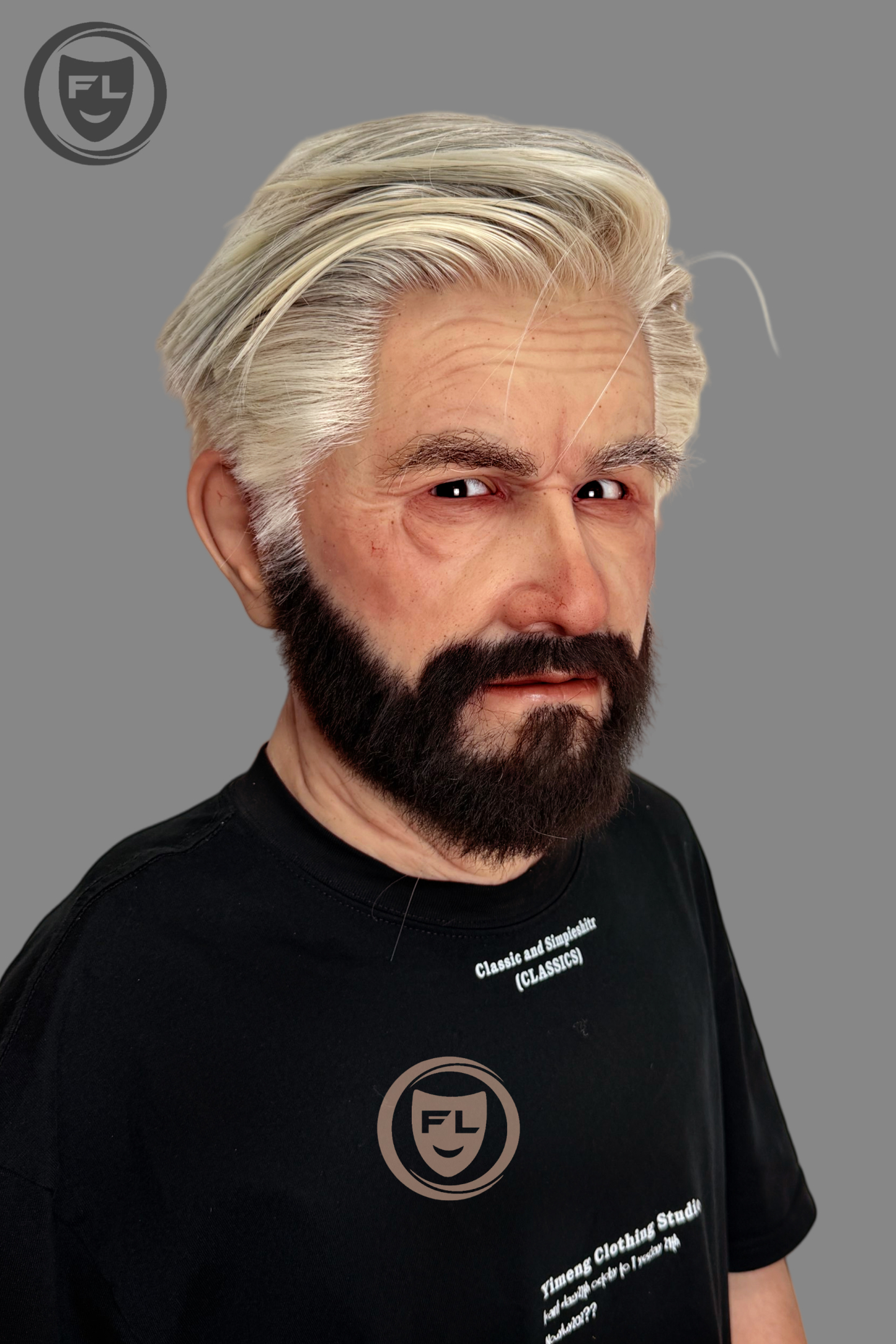 Ultra Realistic Silicone Mask with Hair and Beard Full Head Old Man Cosplay Mask