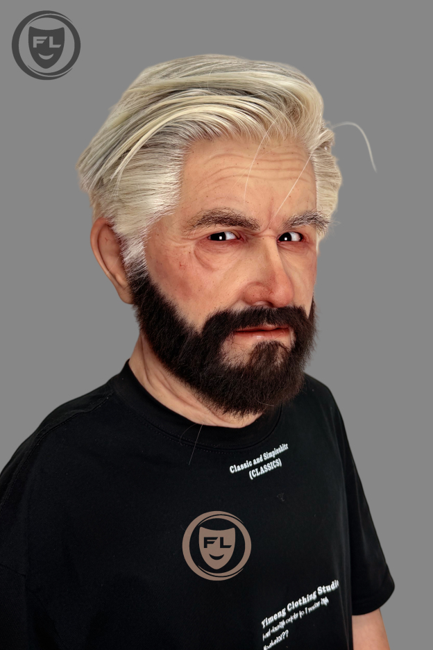 Ultra Realistic Silicone Mask with Hair and Beard Full Head Old Man Cosplay Mask