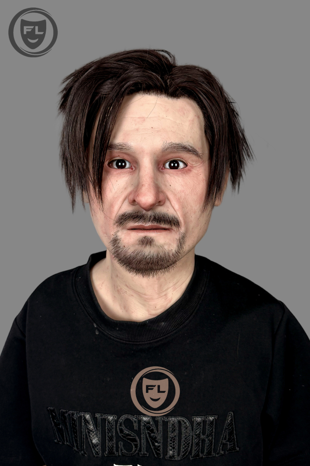 Rugged male silicone mask front view