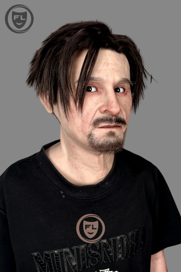 Rugged male silicone mask wearable front view