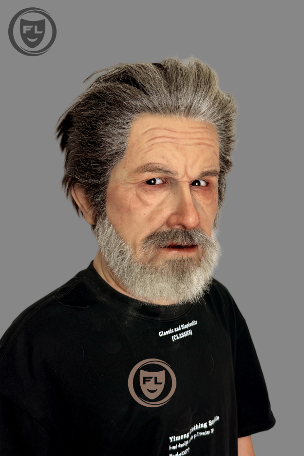 Full head old man disguise silicone mask