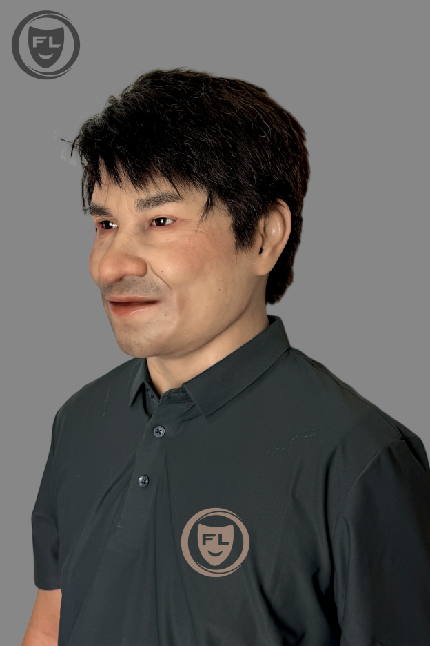 Realistic human transformation silicone mask