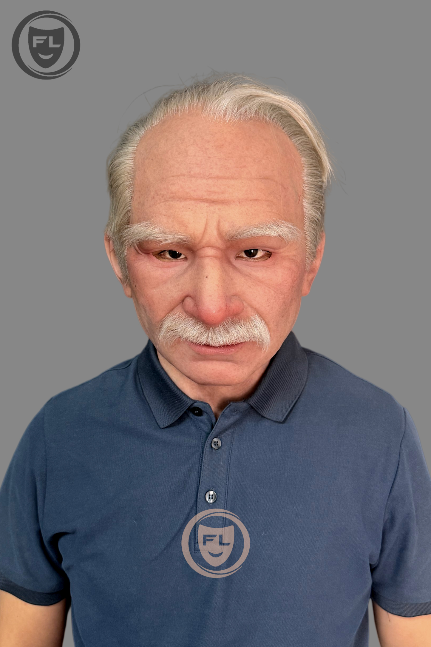Realistic Elderly Silicone Mask – Full Head Old Man Disguise