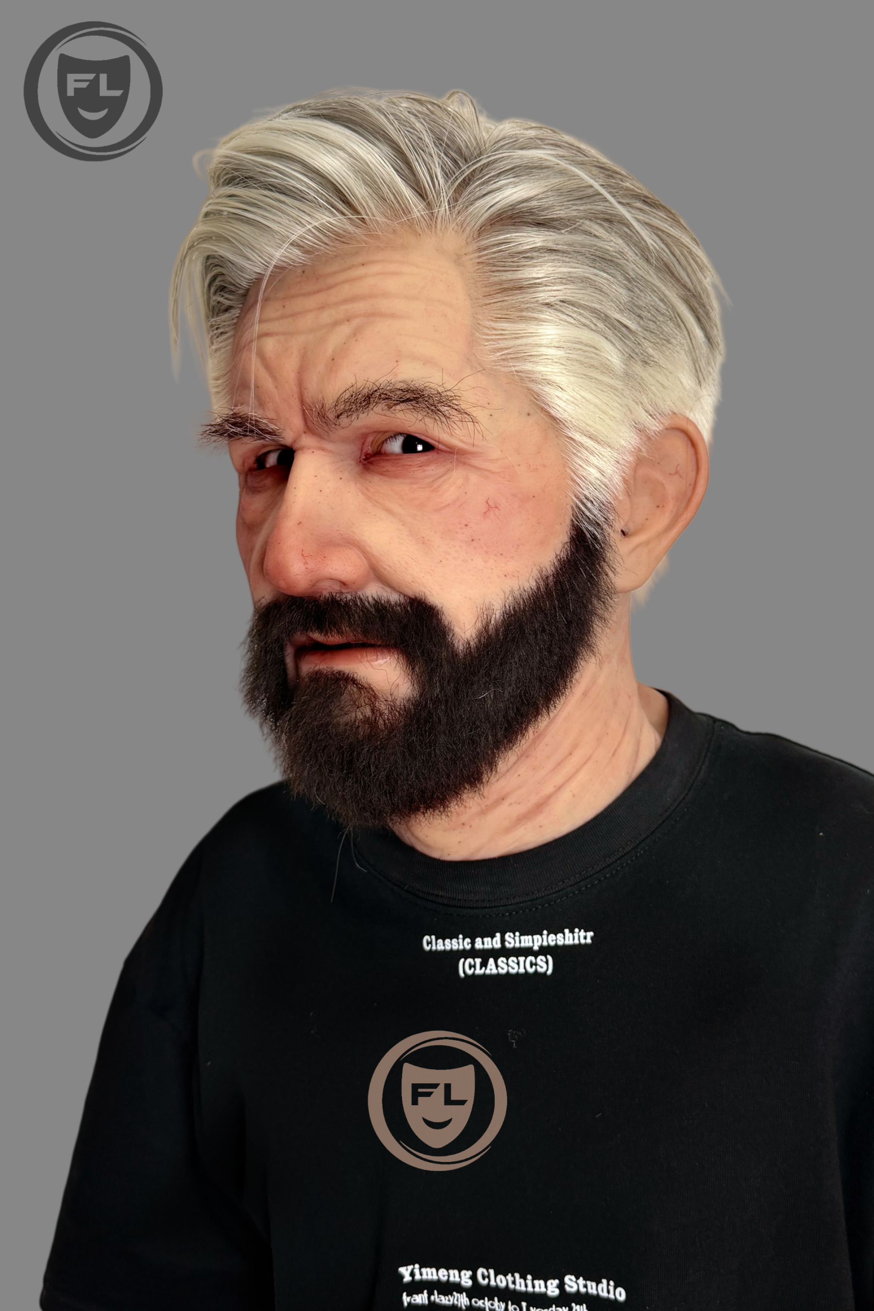 Ultra Realistic Silicone Mask with Hair and Beard Full Head Old Man Cosplay Mask