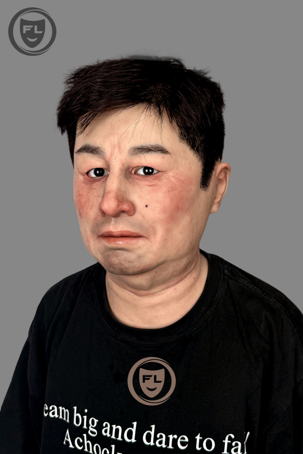 Asian male silicone mask wearable front view