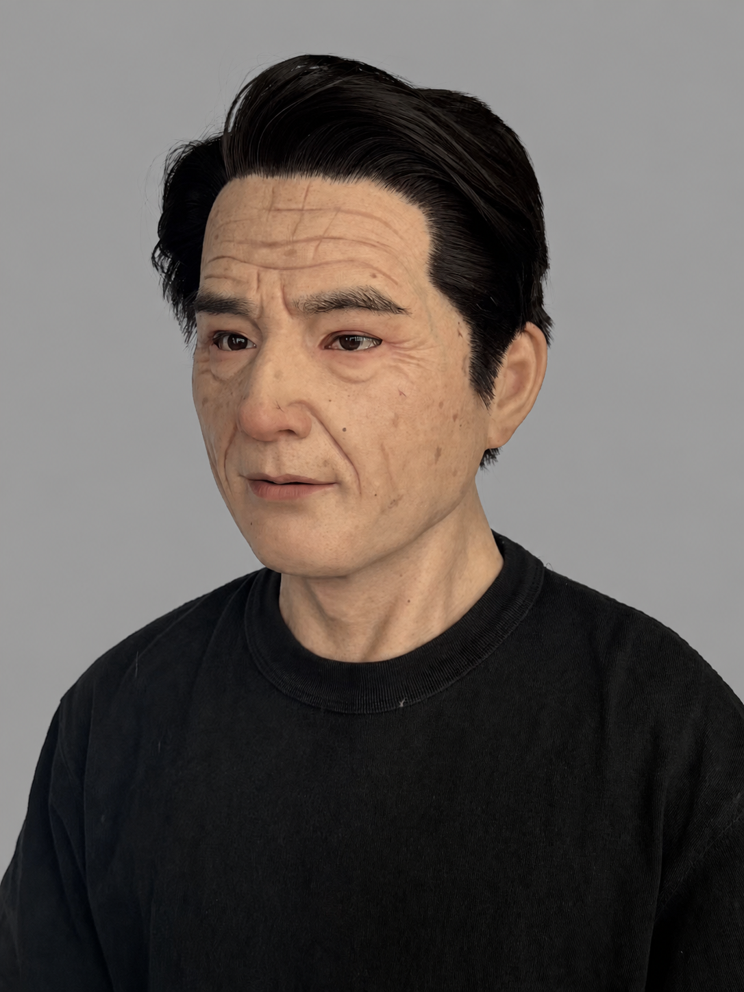 Realistic Elderly Face Jesa Silicone Mask (Black Hair)