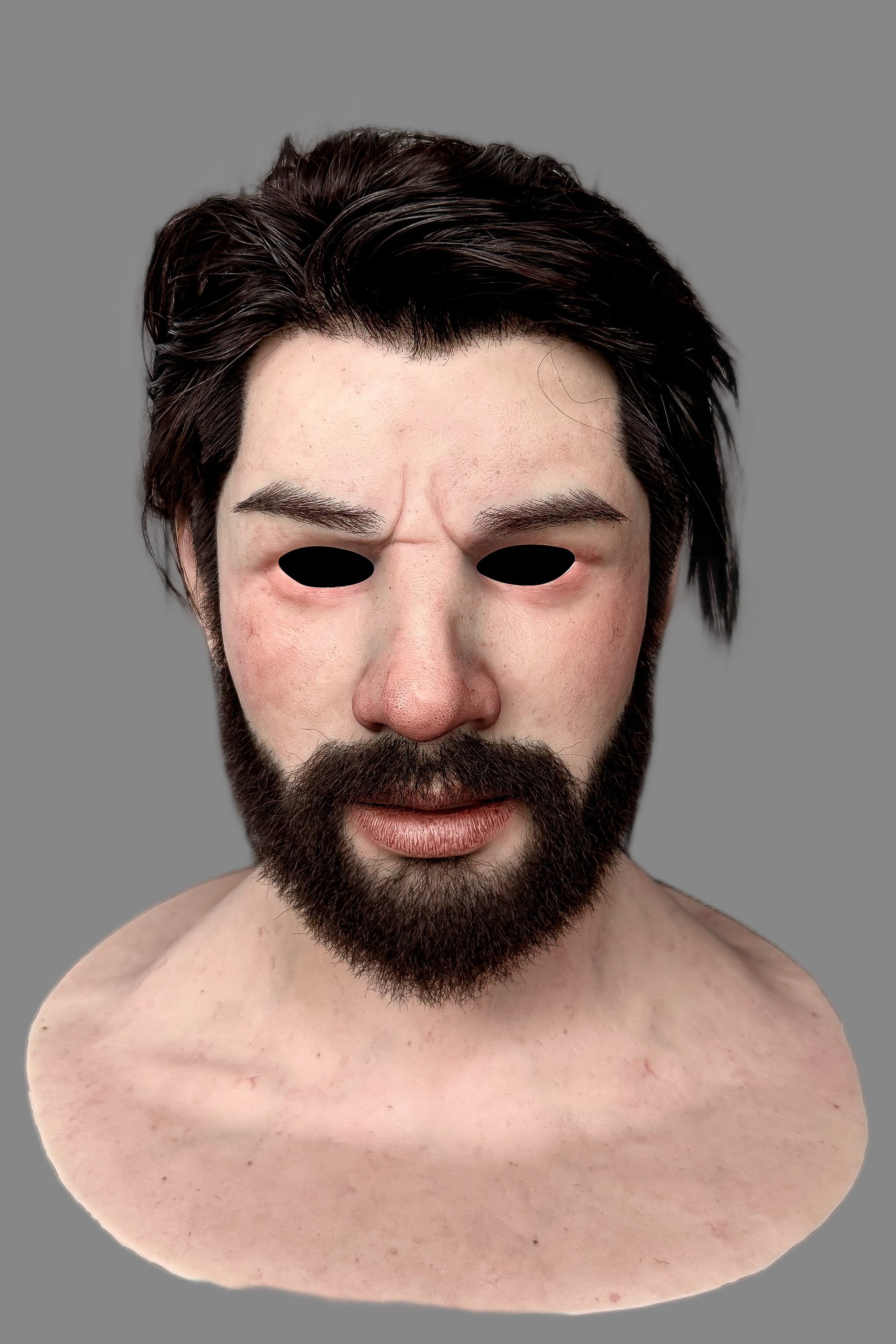 Jiamusi Realistic Silicone Mask Full Head Male Horror Cosplay