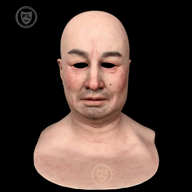 Full head old man silicone cosplay mask