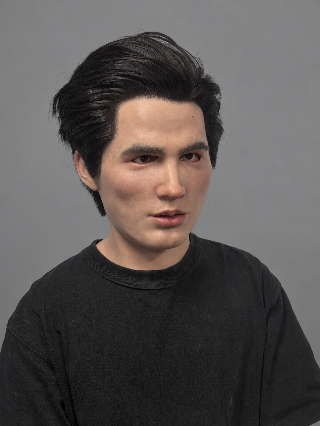 Realistic silicone masks featuring Western-style faces and hairstyles