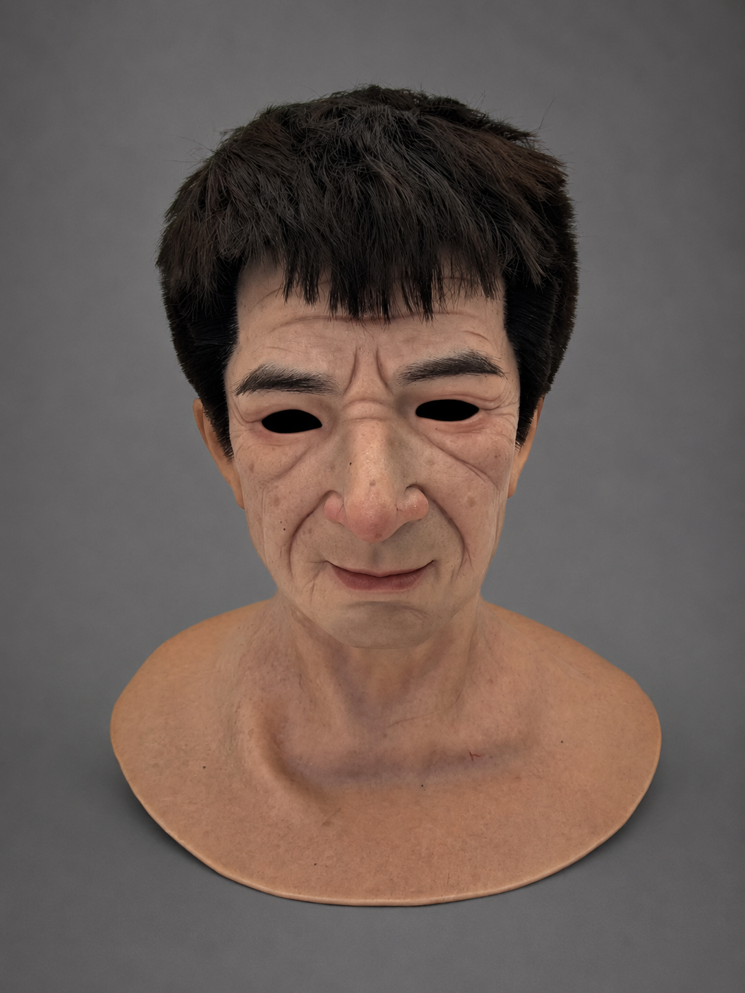 Realistic Senman Black-Haired Silicone Mask (Aged Face Silicone Mask)