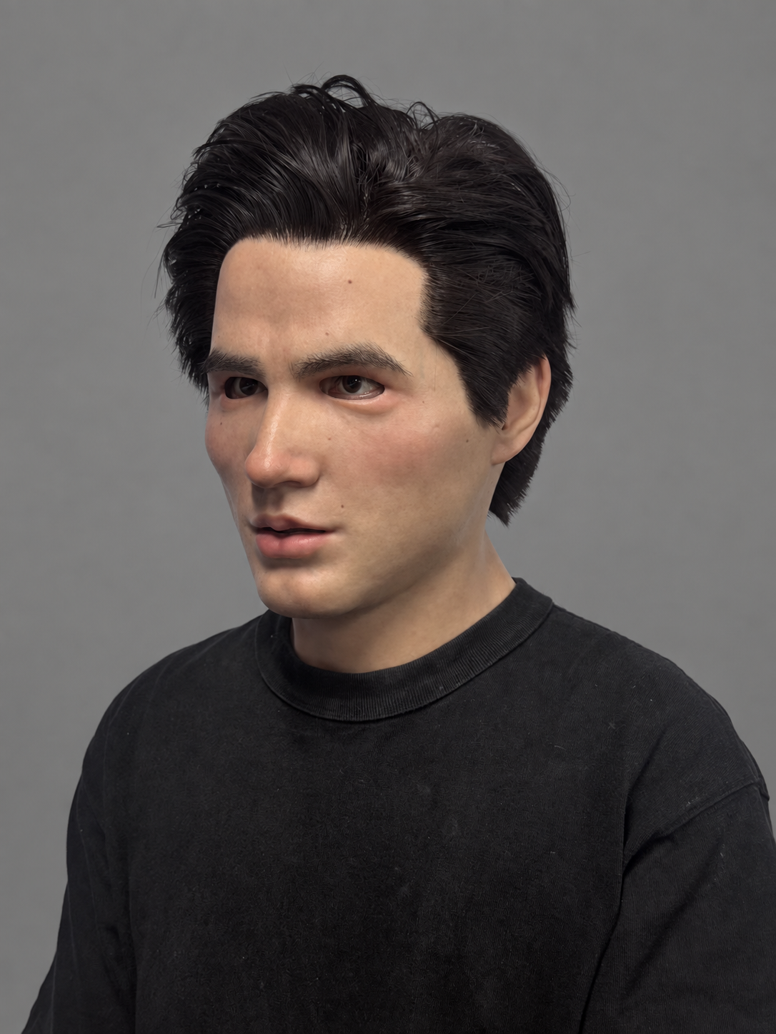 Realistic silicone masks featuring Western-style faces and hairstyles
