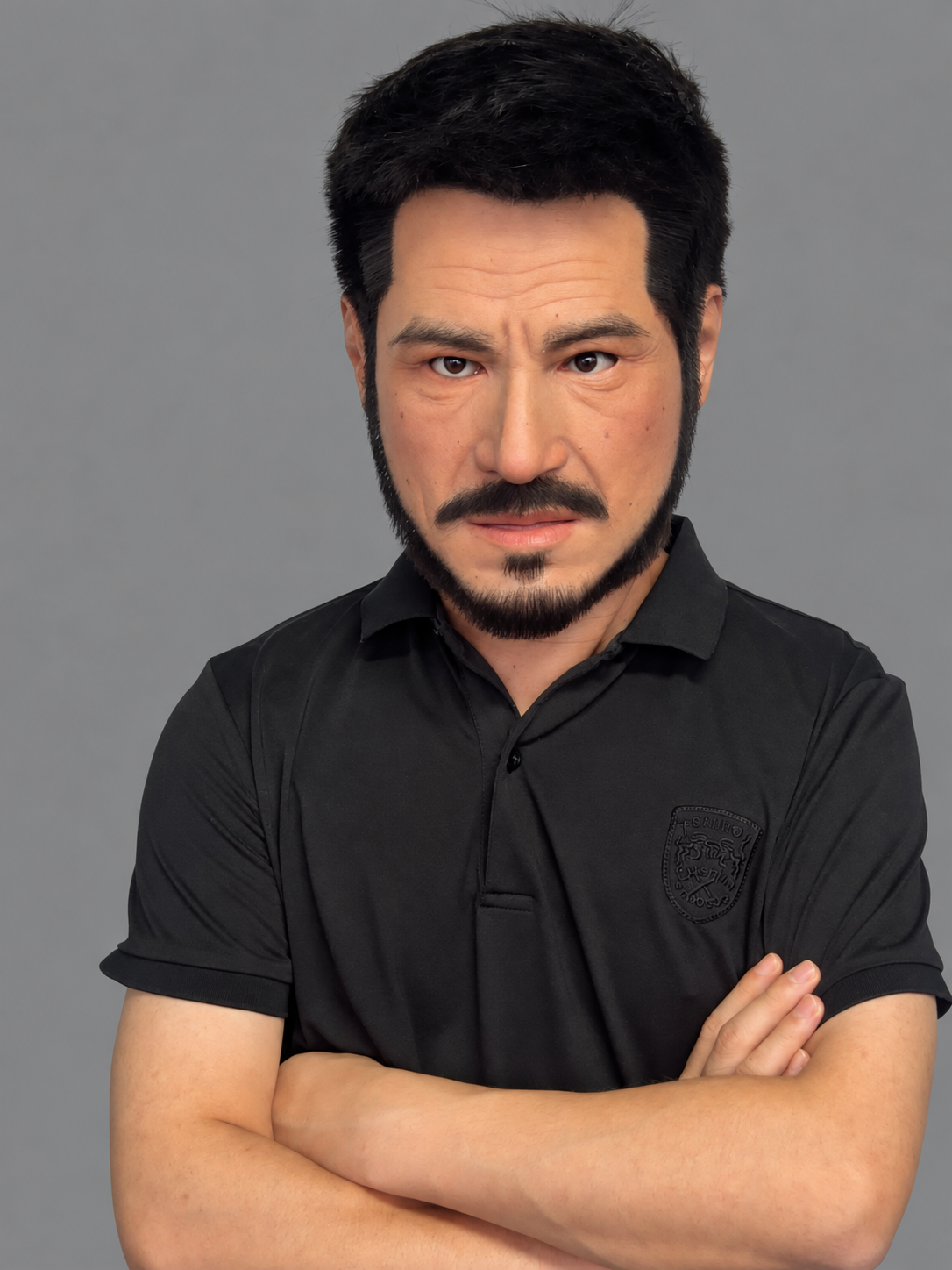 Realistic yellow-skinned silicone mask, middle-aged style