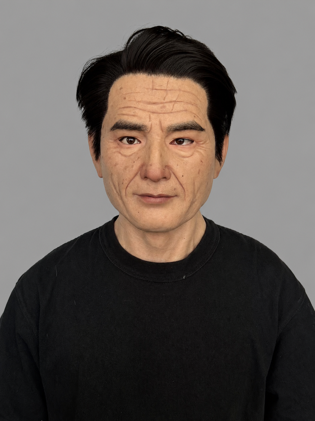 Realistic Elderly Face Jesa Silicone Mask (Black Hair)