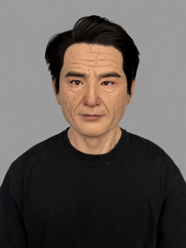 Realistic Elderly Face Jesa Silicone Mask (Black Hair)