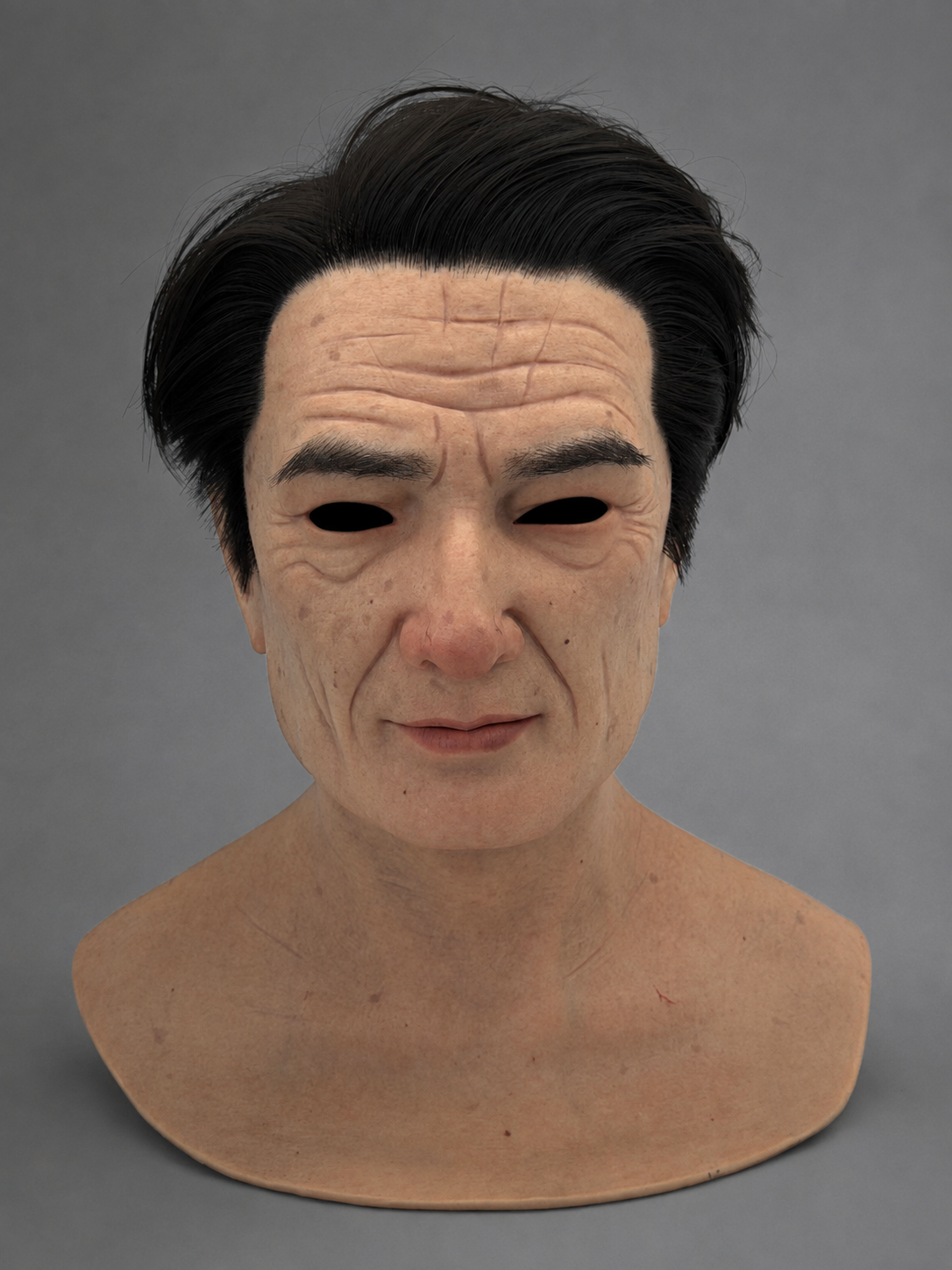 Realistic Elderly Face Jesa Silicone Mask (Black Hair)