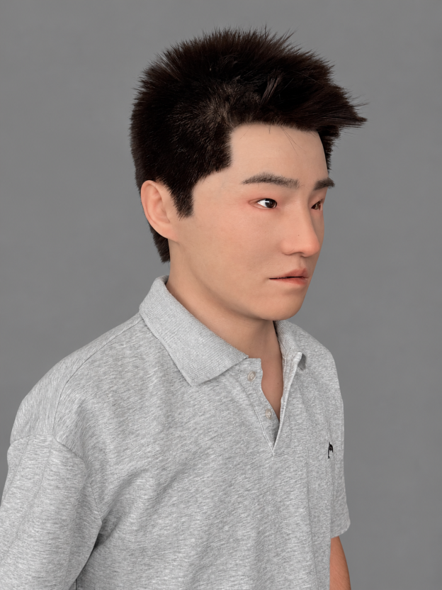 Realistic Silicone Mask of a Young Boy with Asian Features