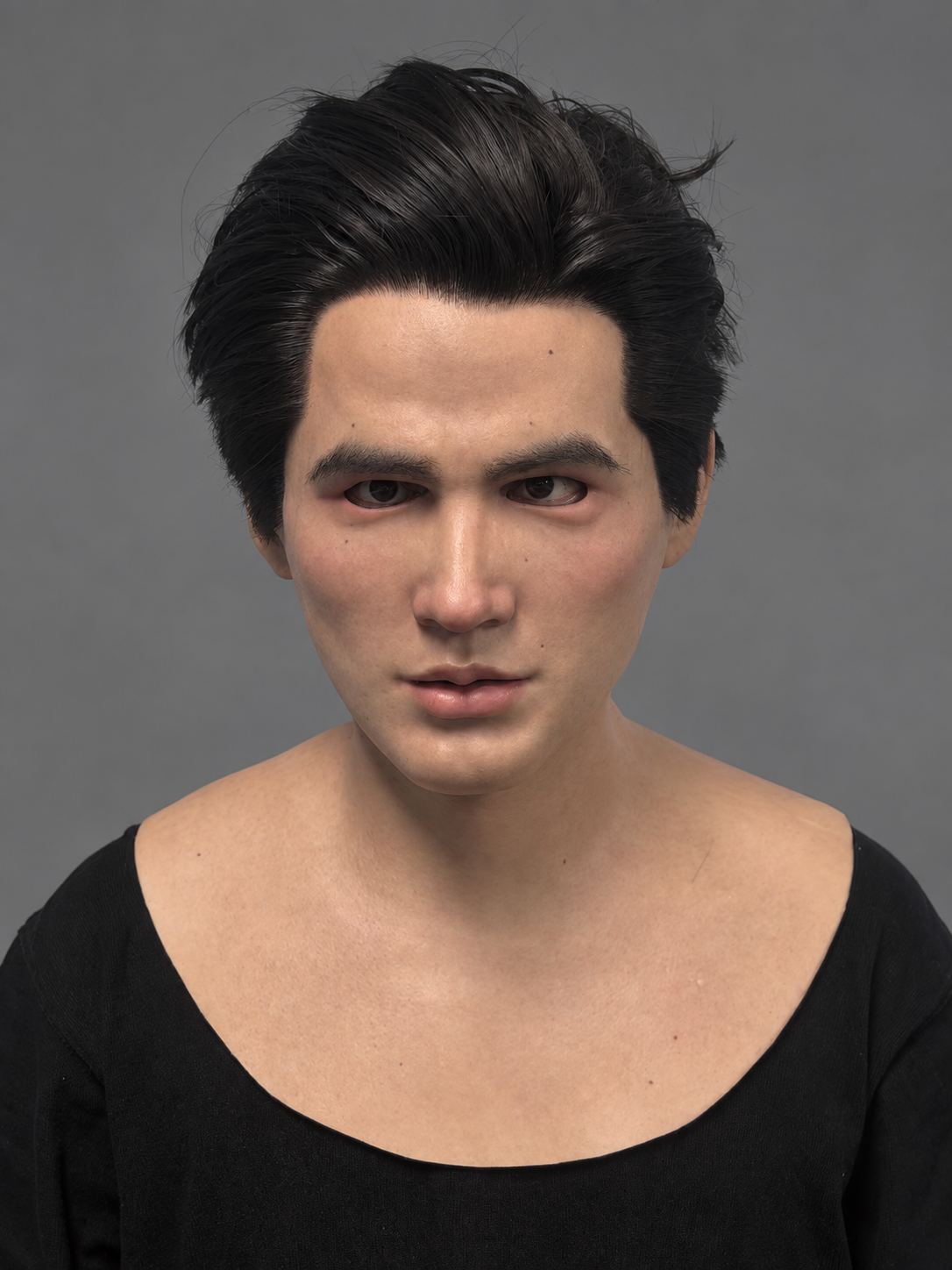 Realistic silicone masks featuring Western-style faces and hairstyles