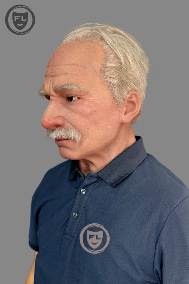 Realistic Elderly Silicone Mask – Full Head Old Man Disguise