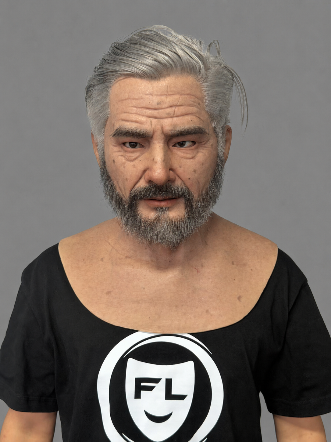 Realistic Silicone Mask of an Elderly Man for Film and Television Roles