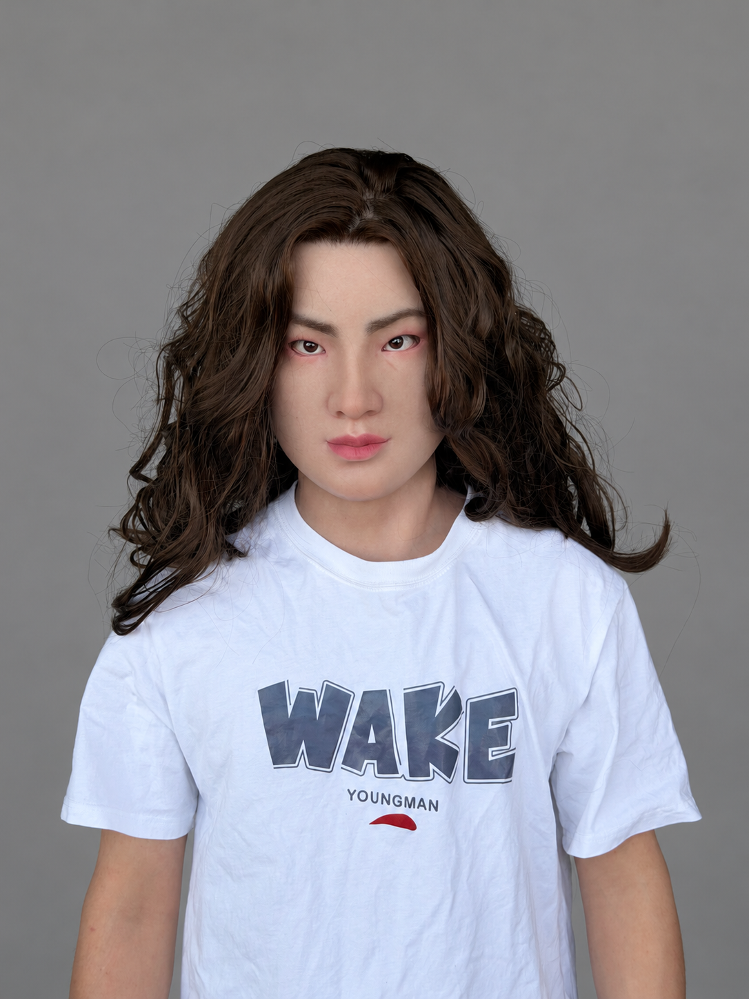 Silicone Mask of a Woman with Long, Wavy Hair