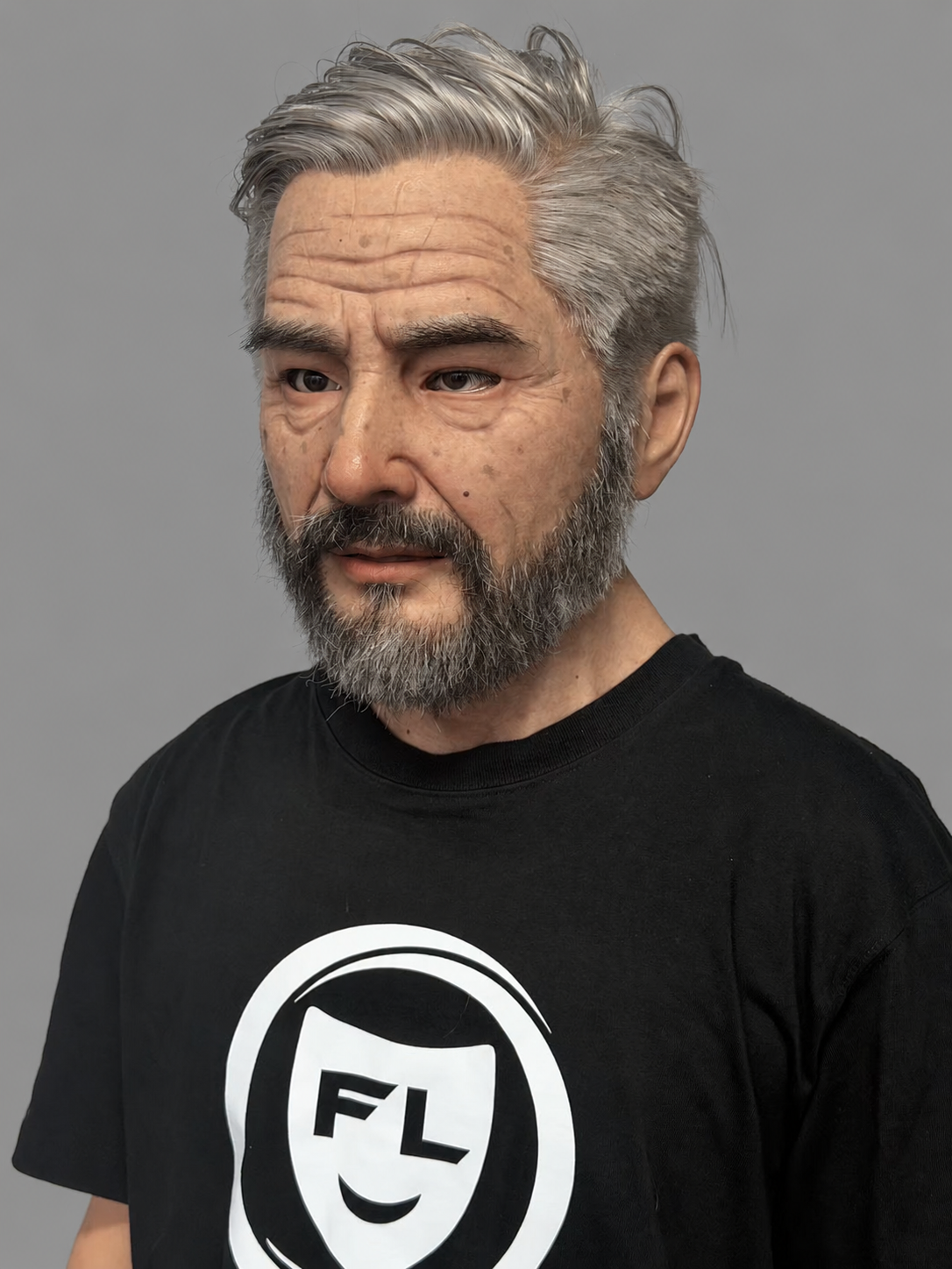 Realistic Silicone Mask of an Elderly Man for Film and Television Roles