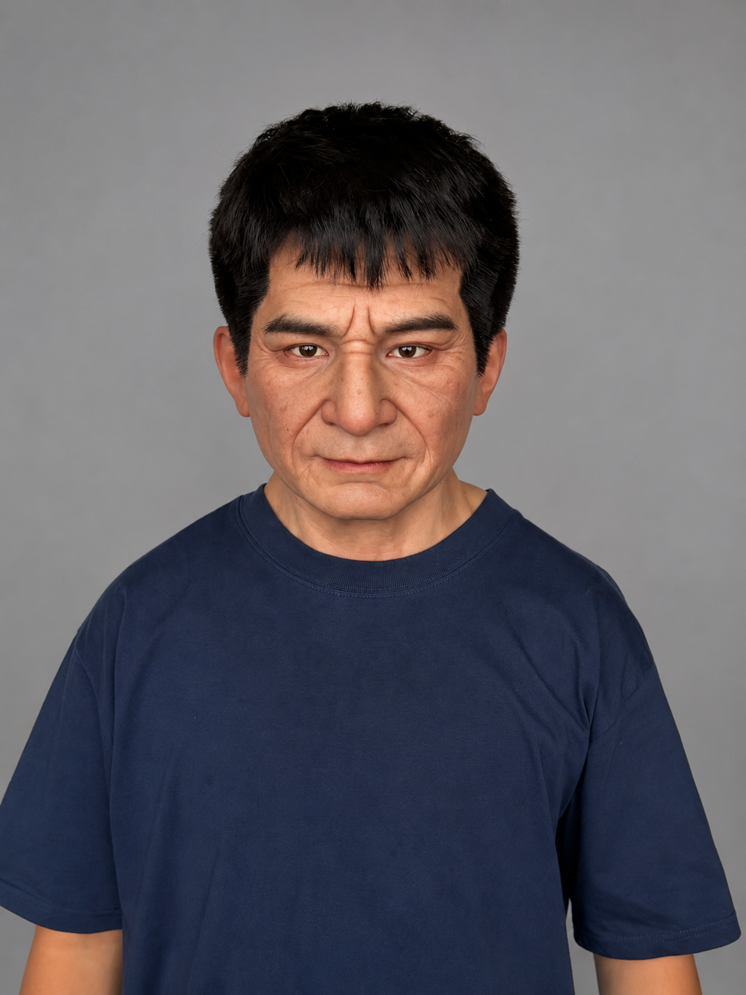 Realistic Senman Black-Haired Silicone Mask (Aged Face Silicone Mask)