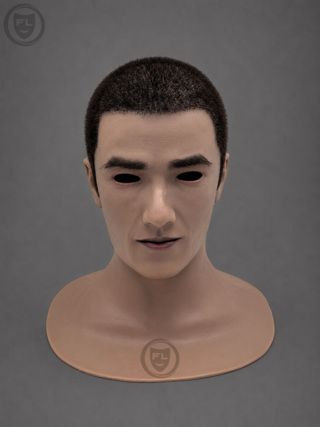 realistic young male silicone mask front view
