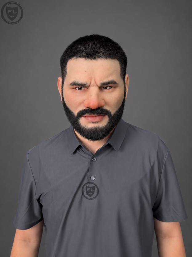 realistic male silicone mask worn front view