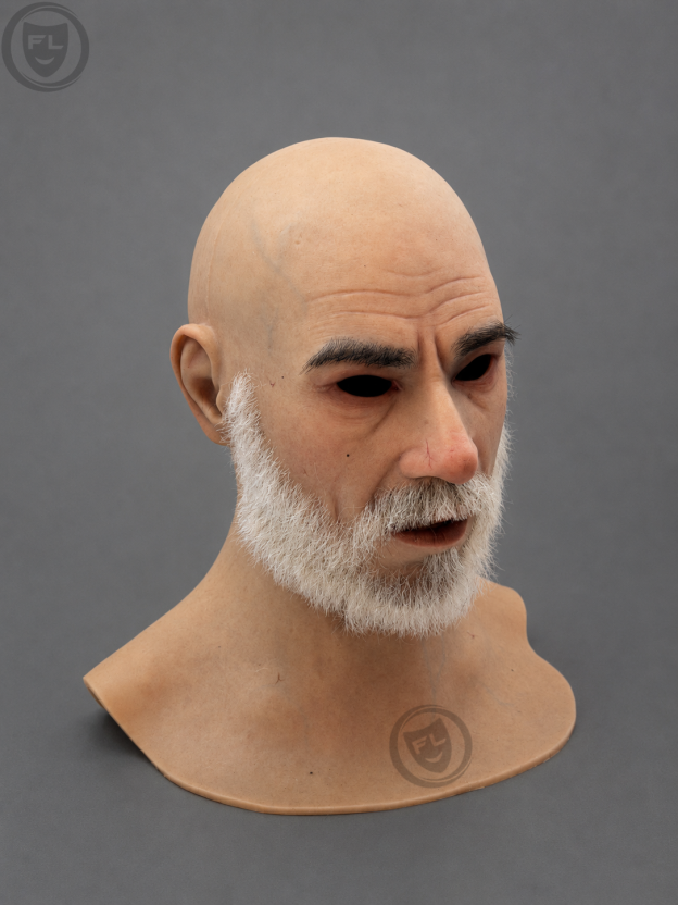 elderly movie prop mask left side profile
