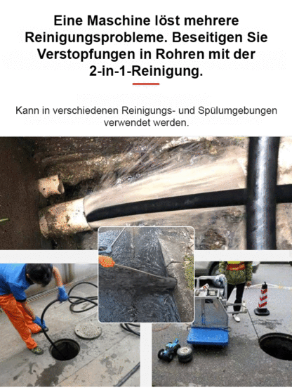 【Blitzsaubere Rohre】 „Wasser-Ratte“ Hochdruck-Rohreinigungs-Set! ✈️Der starke Rückstrahl-Effekt treibt die Düse tief in das Abflussrohr – wie eine Ratte frisst sie sich durch hartnäckiges Fett und Ablagerungen🌟