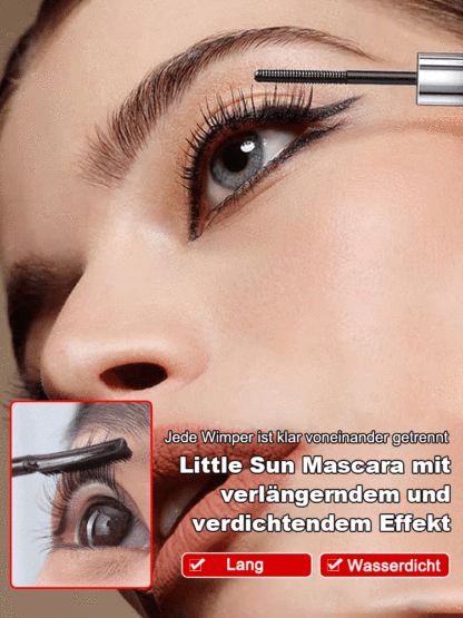 👁️【Präzise getrennte Wimpern】Kleine Sonne Länge & Dichte Mascara! 💥24H Halt & Wischfest, Kein Verschmieren, kein Verklumpen! Pflegende Formel!💖