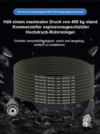 【Blitzsaubere Rohre】 „Wasser-Ratte“ Hochdruck-Rohreinigungs-Set! ✈️Der starke Rückstrahl-Effekt treibt die Düse tief in das Abflussrohr – wie eine Ratte frisst sie sich durch hartnäckiges Fett und Ablagerungen🌟