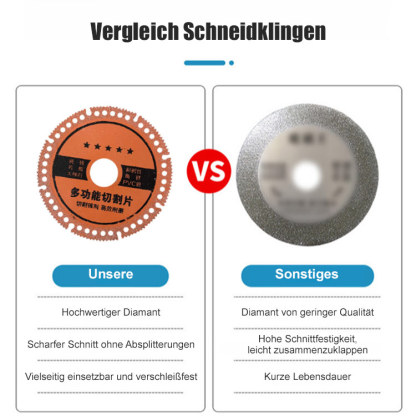 💫【20 Jahre Garantie】Industriequalität scharfe und verschleißfeste multifunktionale Trennscheiben, 👍Ersetzt 100 normale Scheiben! Schneidet Metall, Fliesen & Holz wie Butter!💢