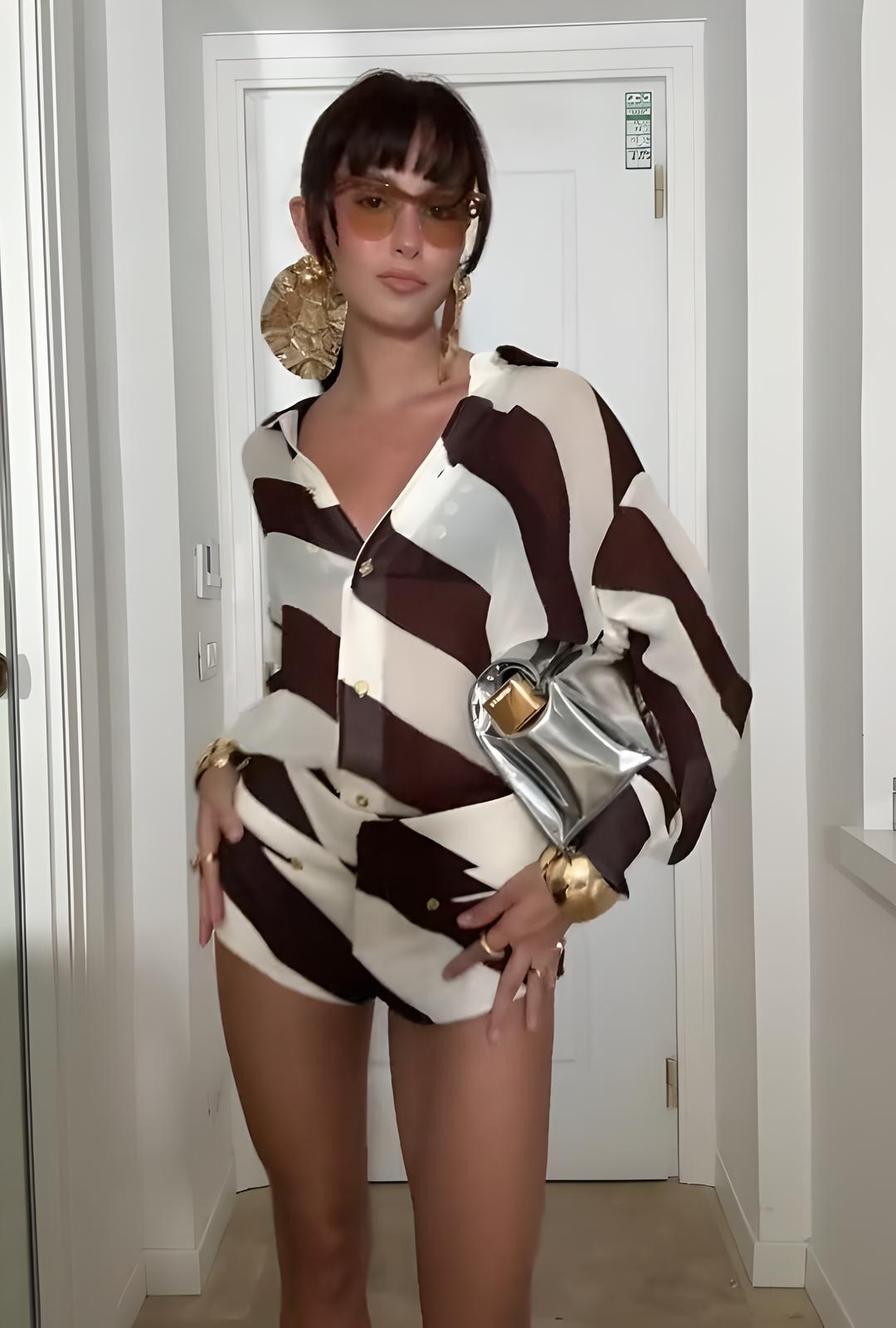 Callistari Brown Zebra Print Set