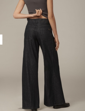 Floral high-waisted wide-leg cuffed jeans