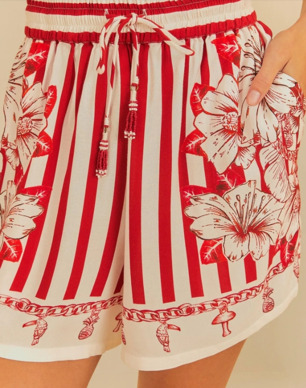 Tropical aurora print shorts