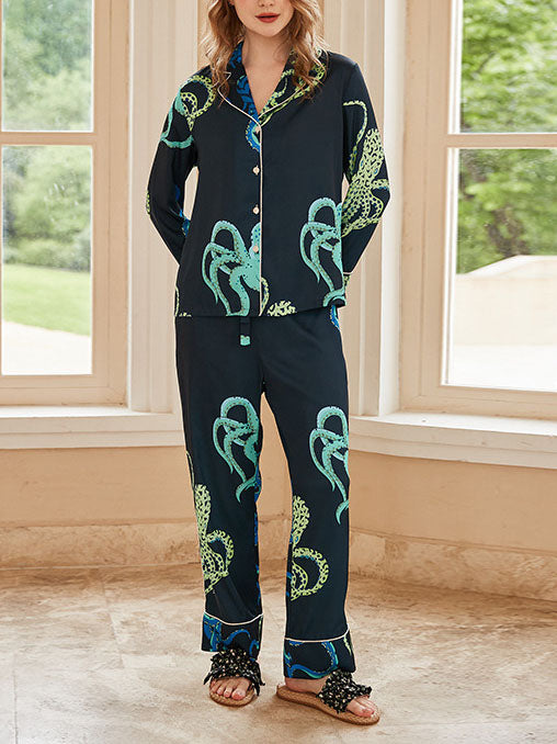 Octopus Print Pajama Set-Mesadic