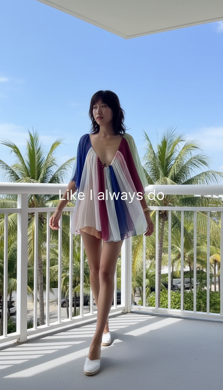 Color Block Print V-Neck Sheer Color Block Short Set product image 1