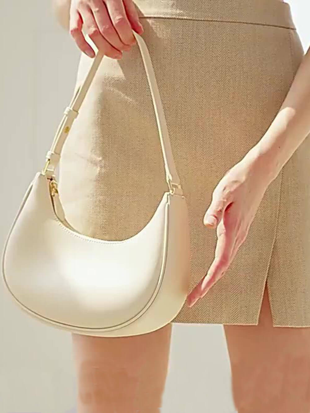 Simple Underarm One-Shoulder Cross-Body Half-Moon Bags-CALLISTARI