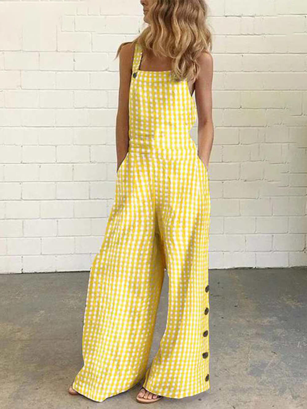 Polka Dot Print Backless Jumpsuit-CALLISTARI
