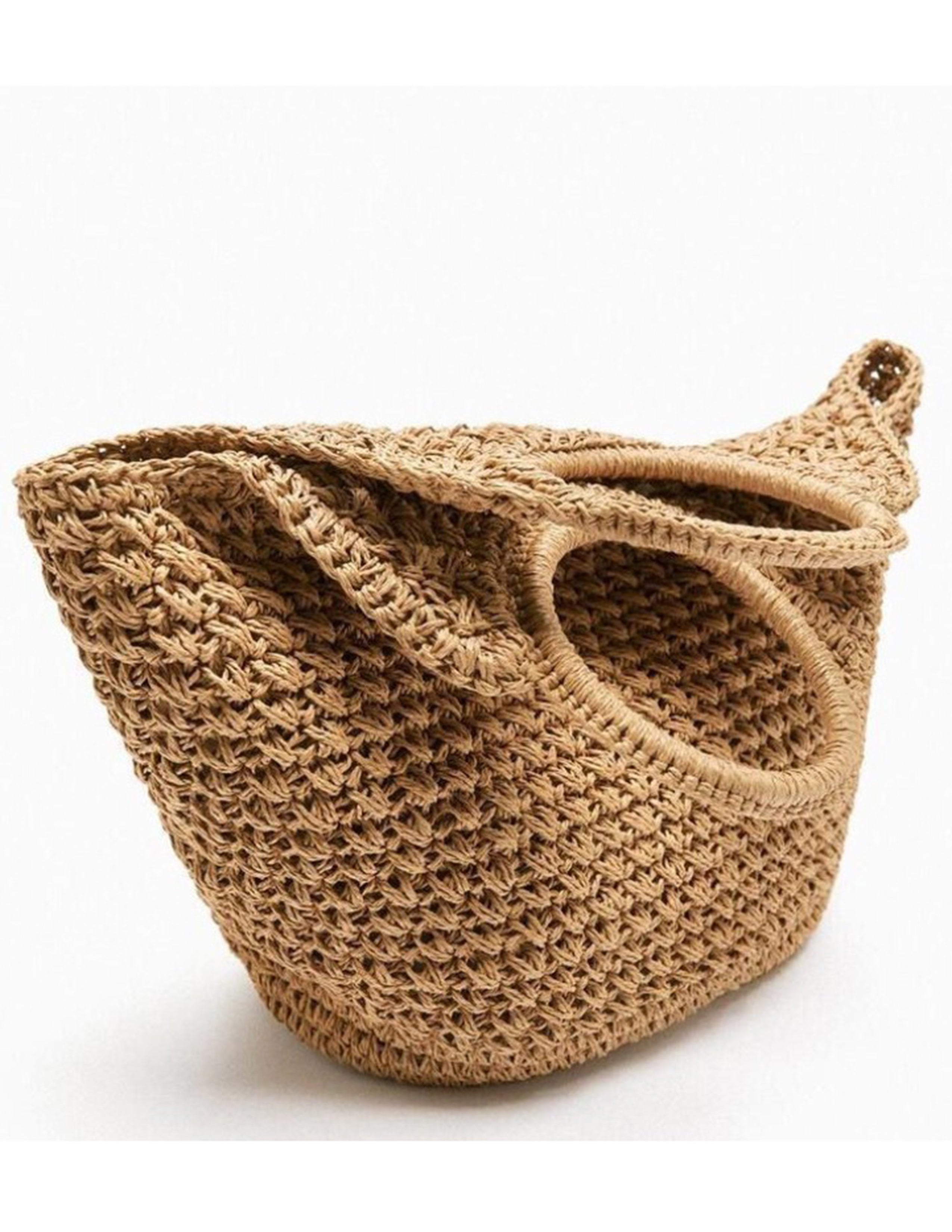 Khaki Straw Cross Basket Bag-CALLISTARI