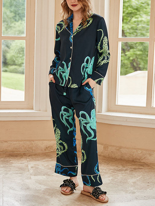 Octopus Print Pajama Set-Mesadic