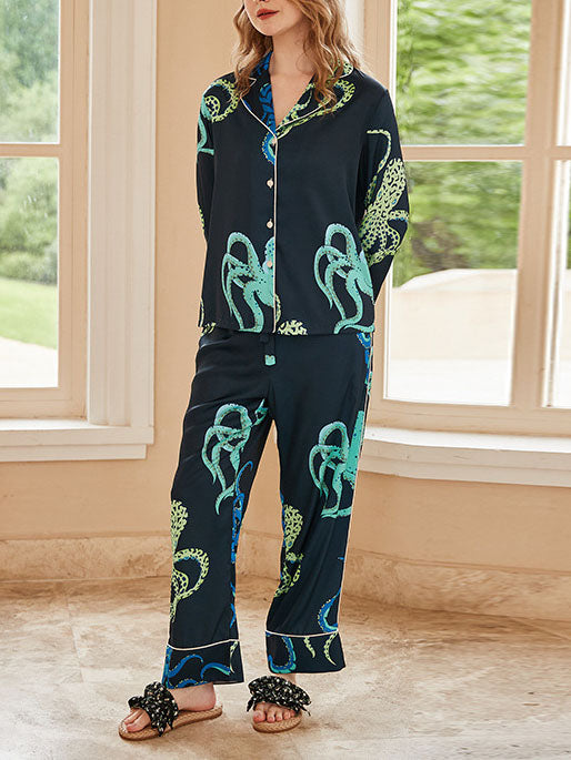 Octopus Print Pajama Set-Mesadic
