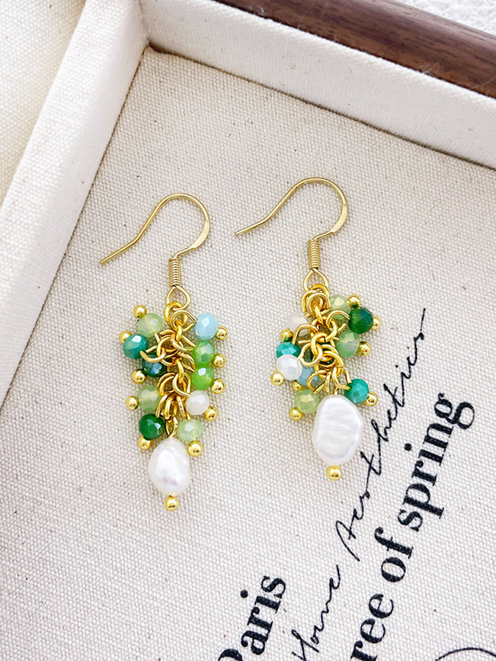 Small Fresh Grape Cluster Tassel Earrings-CALLISTARI