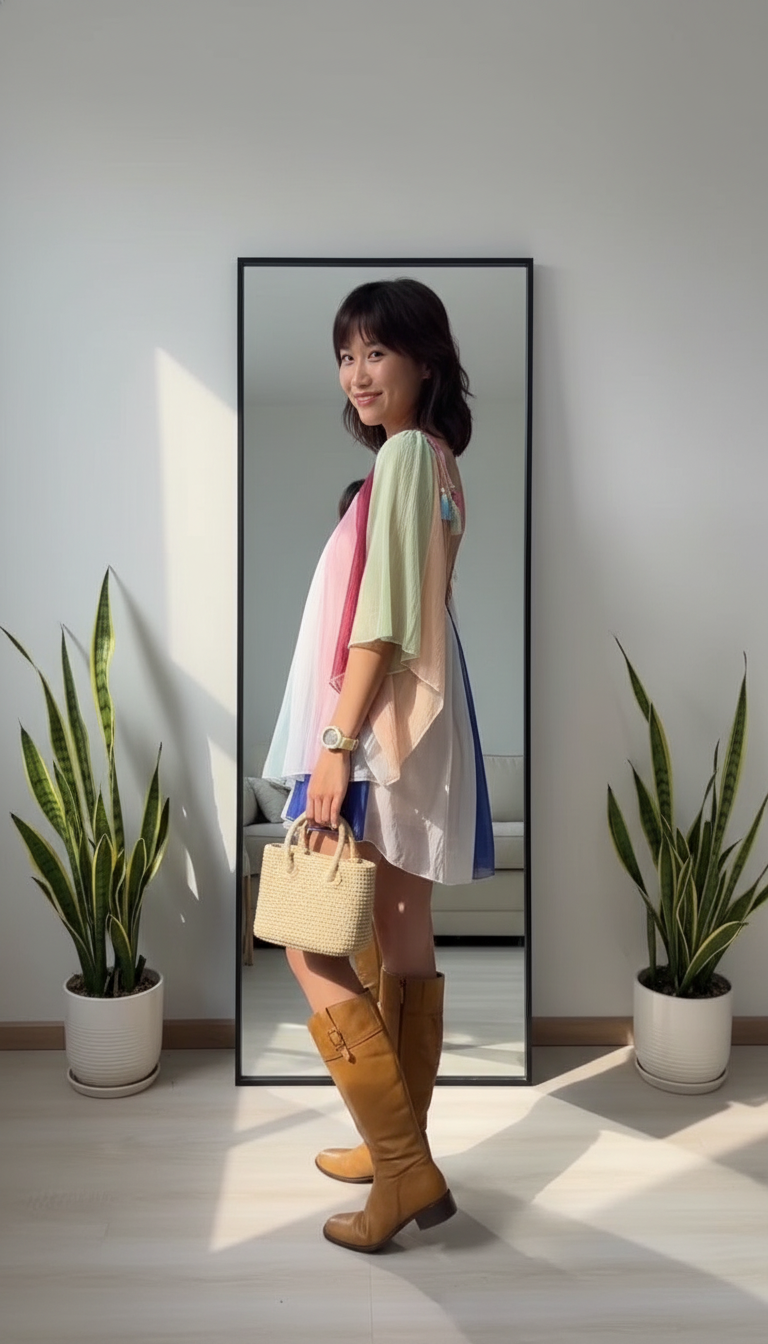 Color Block Print V-Neck Sheer Color Block Short Set product image 6